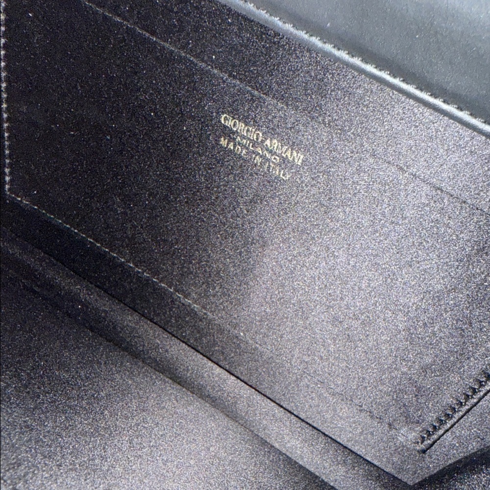 Giorgio Armani Pink-Red Leather Evening Clutch Silver Frame Chain Strap - Picture 8 of 10